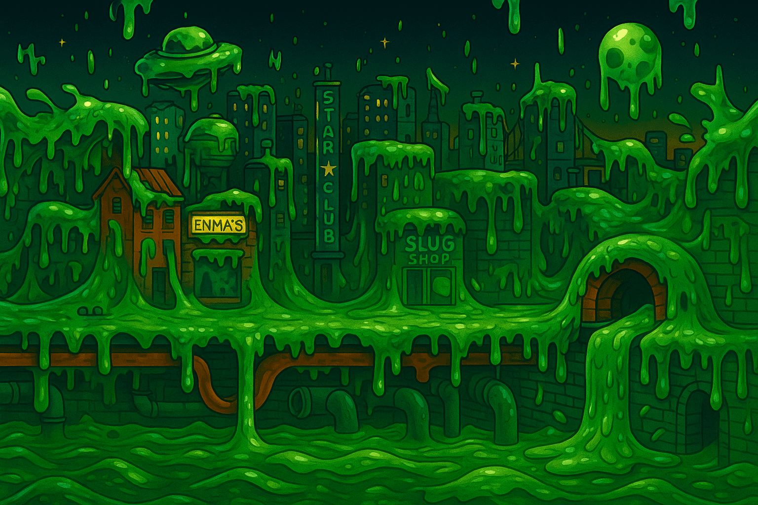 SlugDudes Dark City with SLUG SHOP